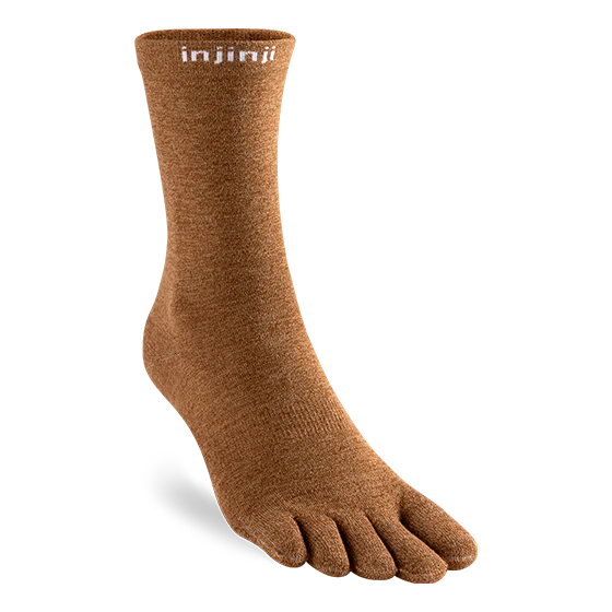 Injinji LINER Lightweight Crew Coolmax Socks — Elk
