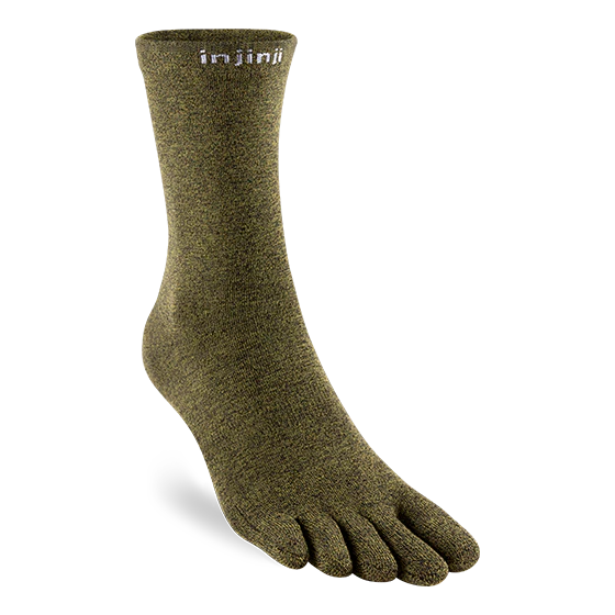 Injinji LINER Lightweight Crew Coolmax Socks — Pine