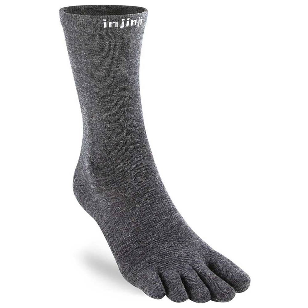 Injinji Liner Lightweight Crew Wool Socks — Slate