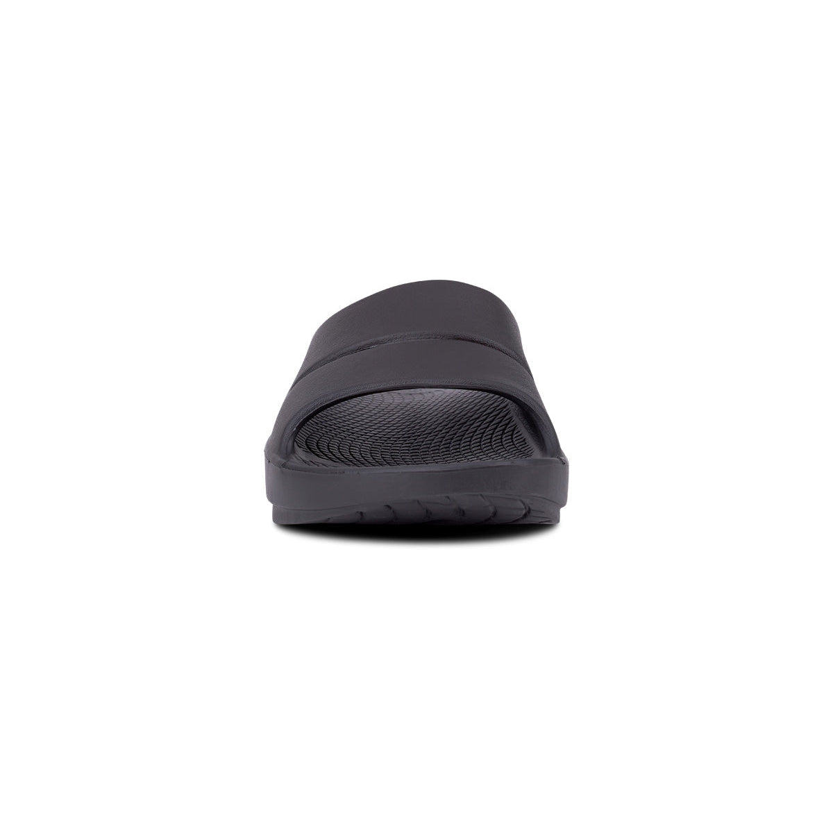 OOFOS OOahh Slide — Black, front view #Colour_Black
