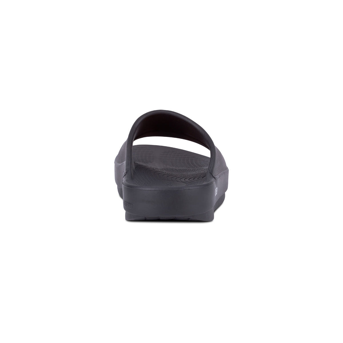 OOFOS OOahh Slide — Black, back view #Colour_Black