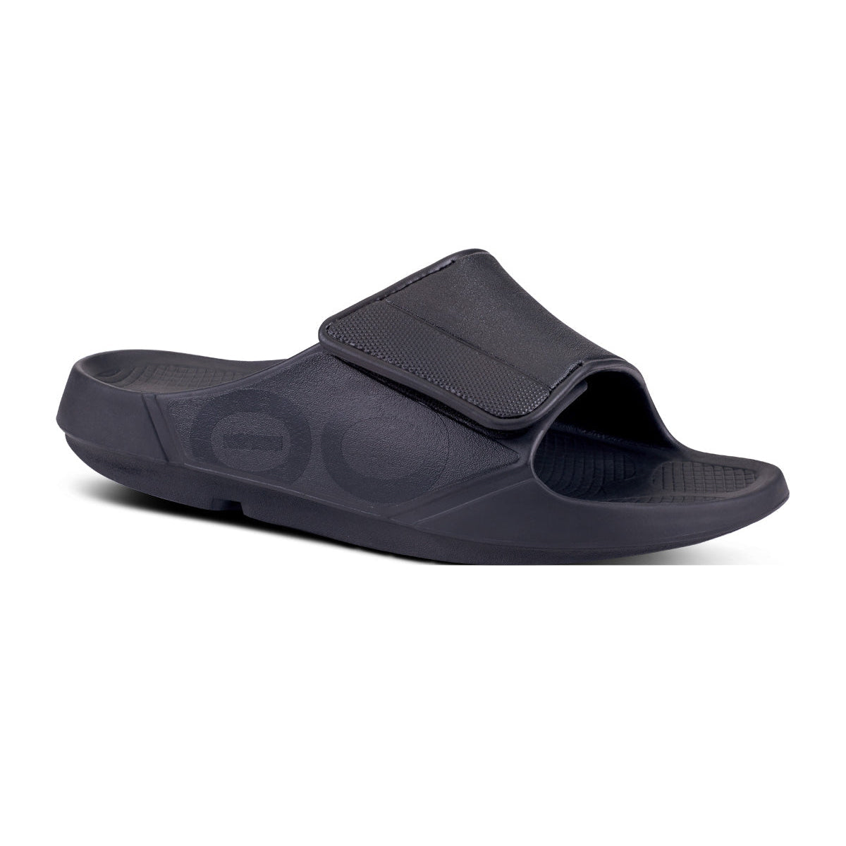 OOFOS OOahh Sport Flex Slide — Matte Black, main view