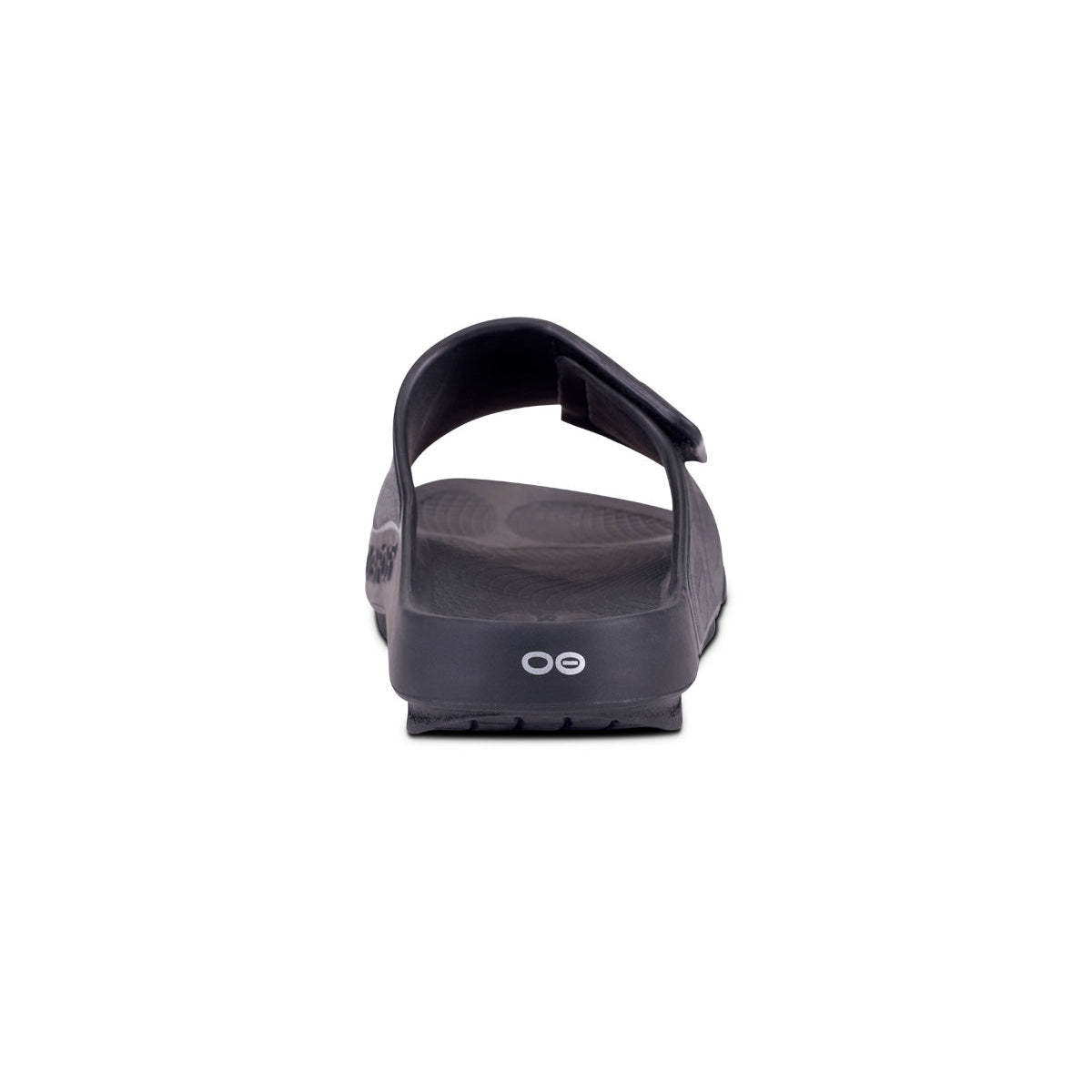 OOFOS OOahh Sport Flex Slide — Matte Black, back view