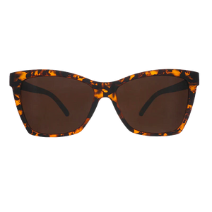 goodr Pop G Vanguard Visionary sunglasses, tortoise frame with chocolate lenses — front view