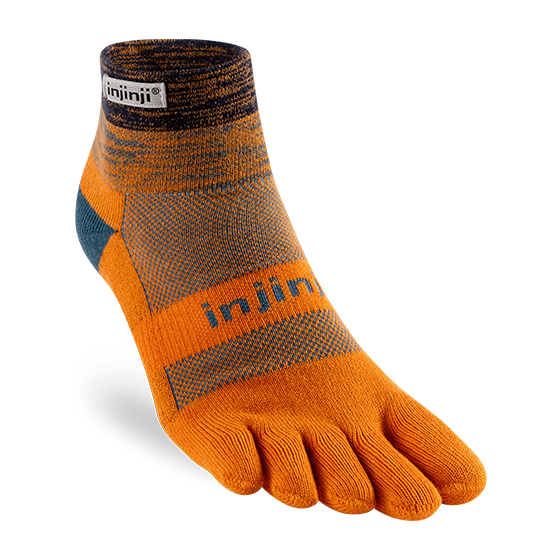 Injinji TRAIL Midweight Mini-Crew Running Socks — Harvest