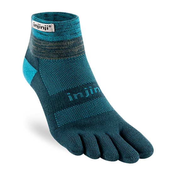 Injinji TRAIL Midweight Mini-Crew Running Socks — Midnight