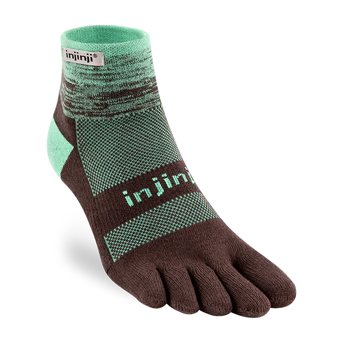 Injinji TRAIL Midweight Mini-Crew Running Socks — Mint