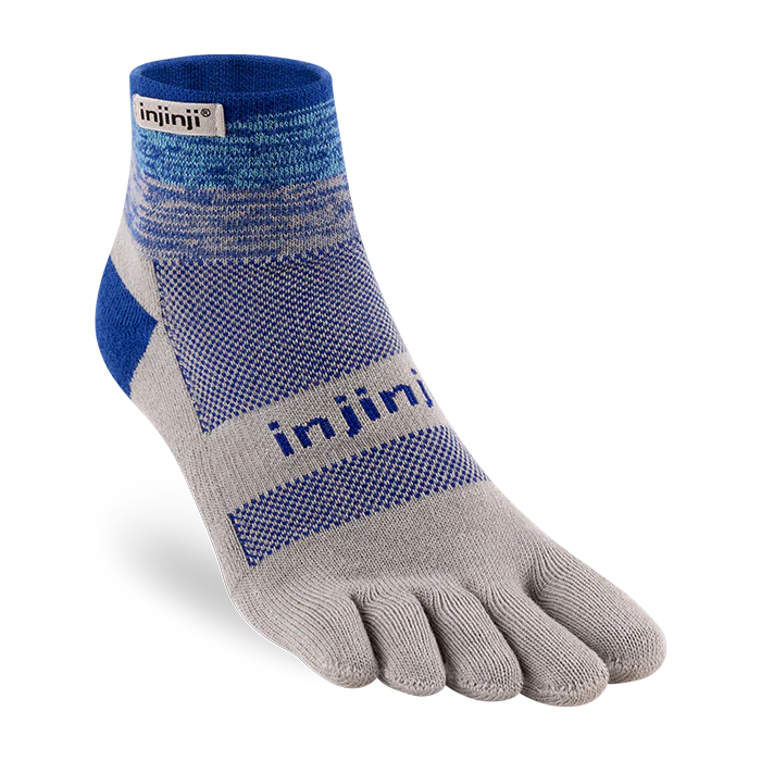 Injinji TRAIL Midweight Mini-Crew Running Socks — Neptune