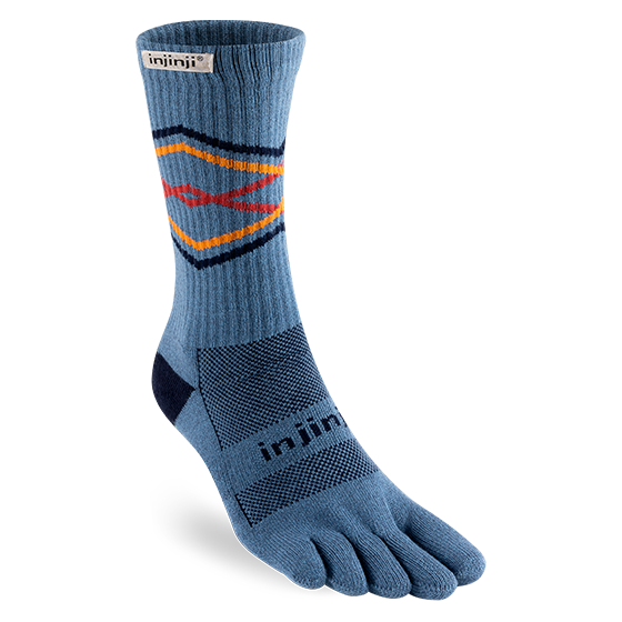 Injinji TRAIL Midweight Crew Running Socks — Lake