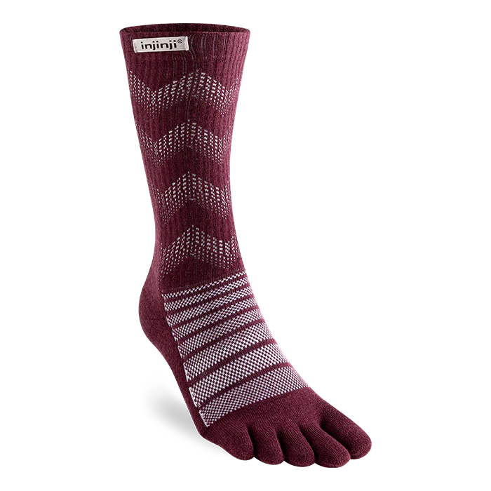 Injinji OUTDOOR Midweight Crew Wool — Garnet