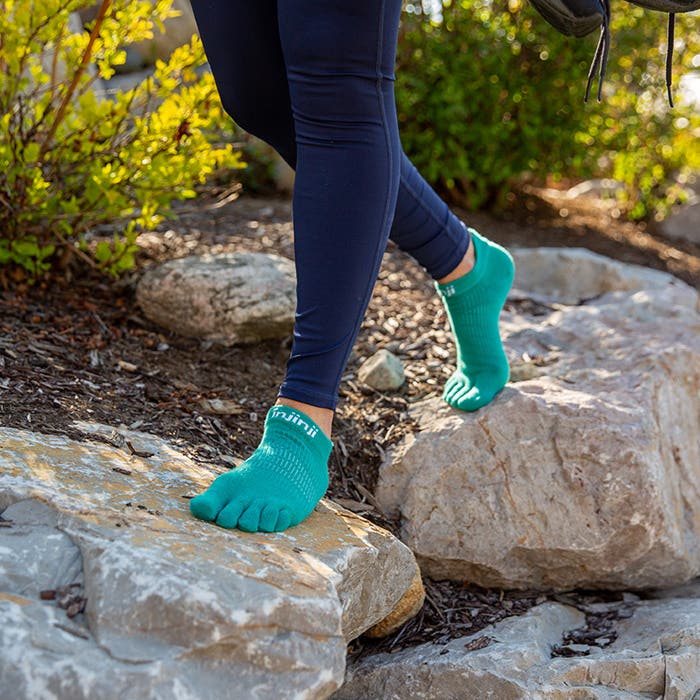 Injinji Womens RUN Lightweight No-Show — Atlantis