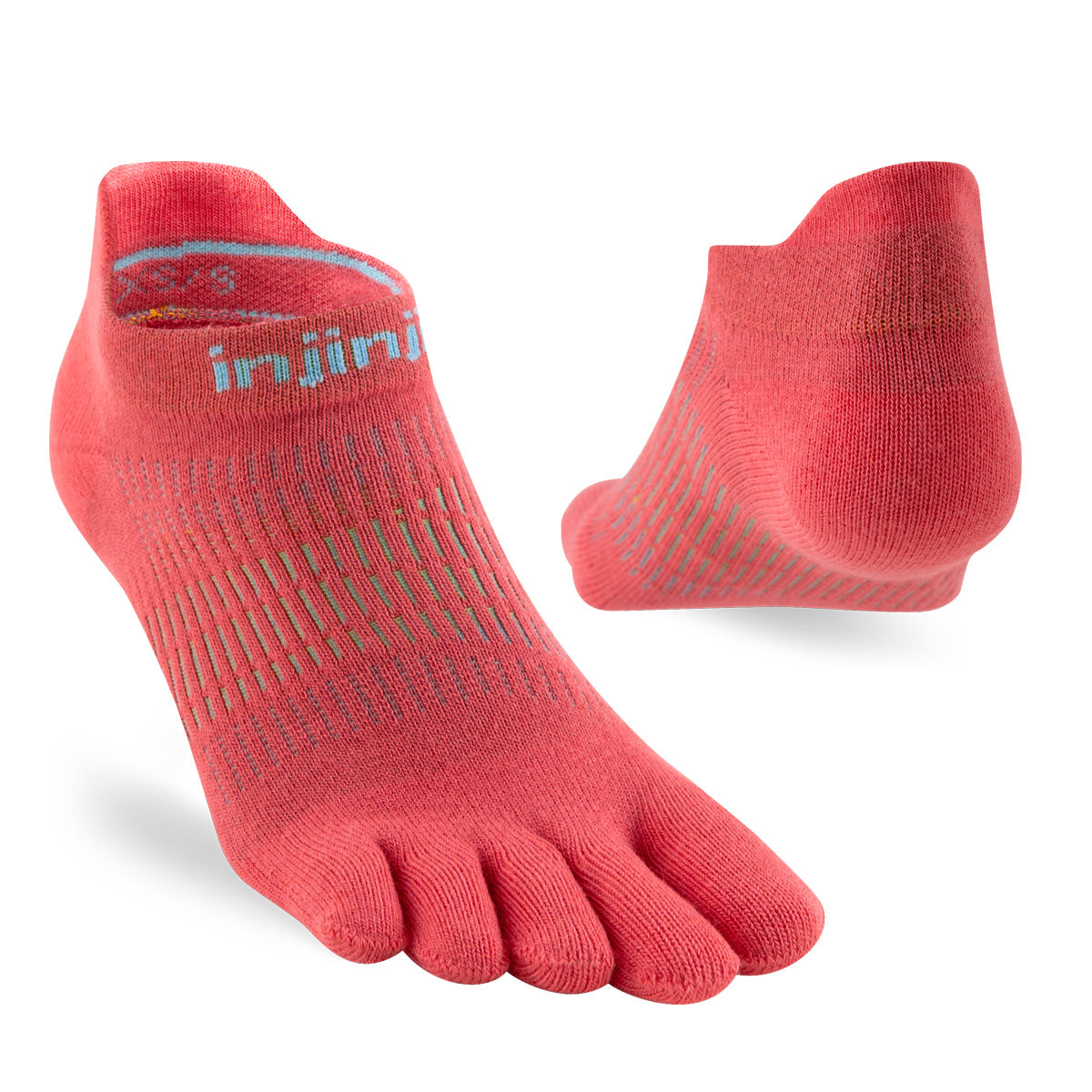 Injinji Womens RUN Lightweight No-Show — Atlantis