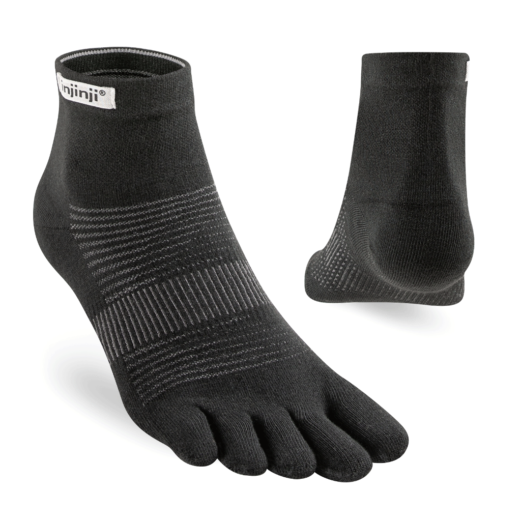 Injinji RUN Lightweight Mini-Crew — Black