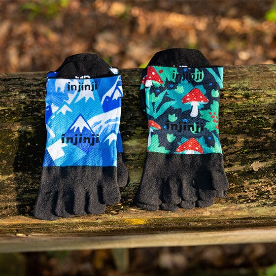 Injinji Artist Designed Men's No-Show Toesocks — Amanita
