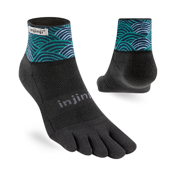 Injinji Artist Designed Men's Trail Mini-Crew Toesocks — Flow