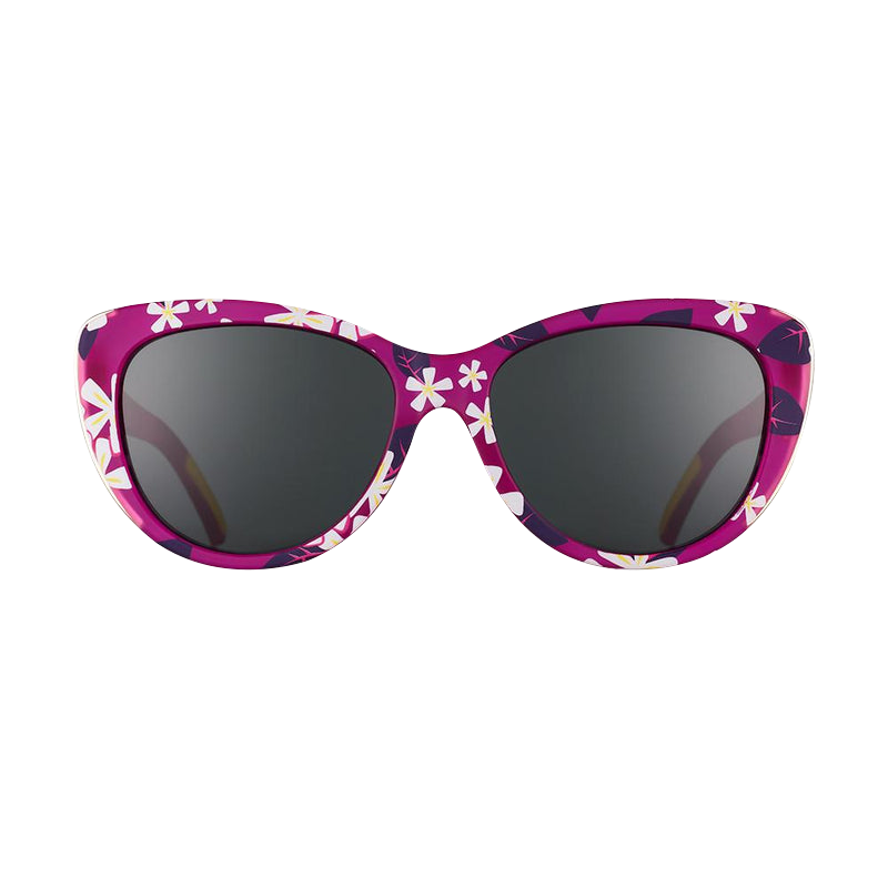 goodr Runway sunglasses, Insert Lei'd Joke, flamingo print frame