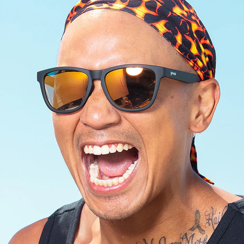 goodr OG Whiskey Shots With Satan sunglasses — lifestyle view