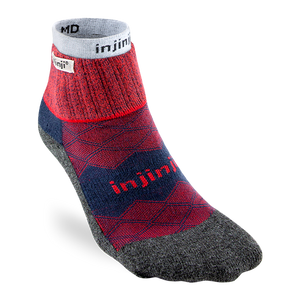 Injinji RUNNER + LINER Mens Mini-Crew Running Socks — Brick