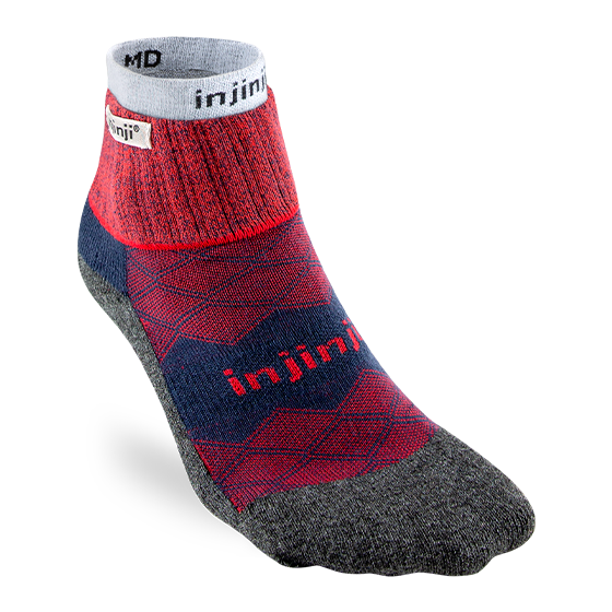 Injinji RUNNER + LINER Mens Mini-Crew Running Socks — Brick