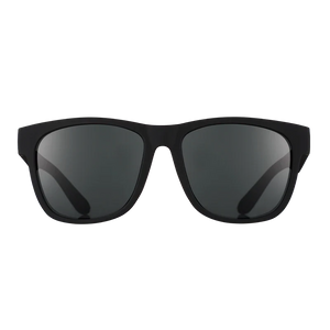 goodr BFG Hooked On Onyx sunglasses, black frame with smoke lenses — front view