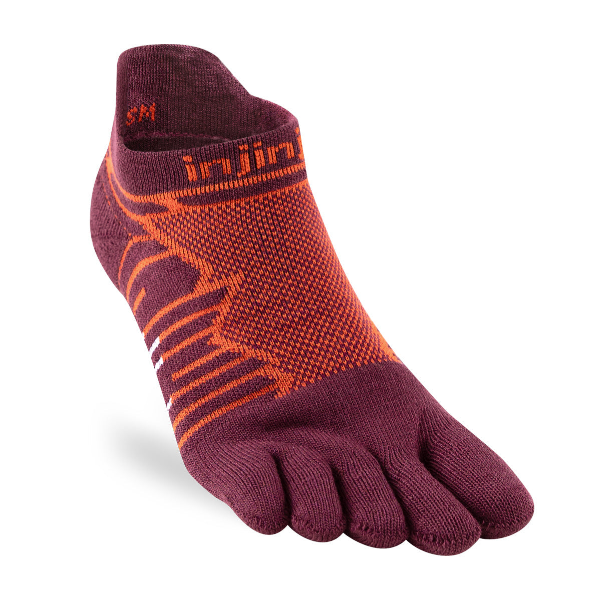 Injinji Ultra Run No Show Running Socks — Mahogany