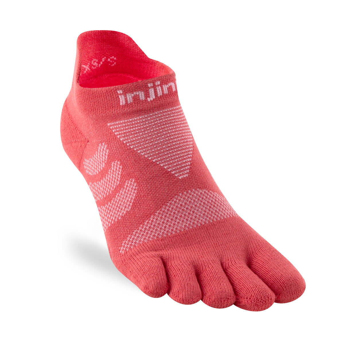 Injinji Womens Specific Ultra Run No Show Running Socks — Coral
