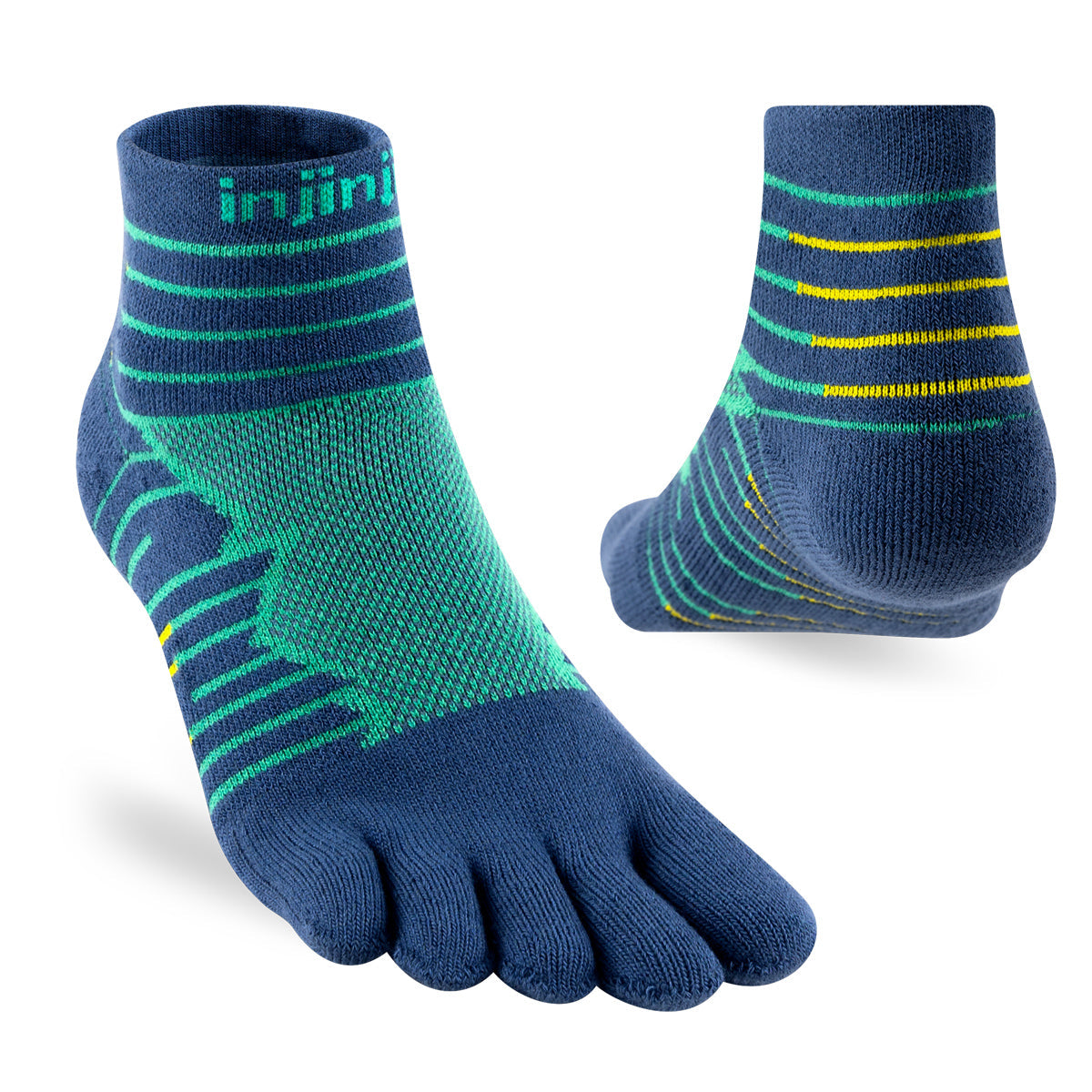 Injinji Ultra Run Mini-Crew Running Socks — Mahogany