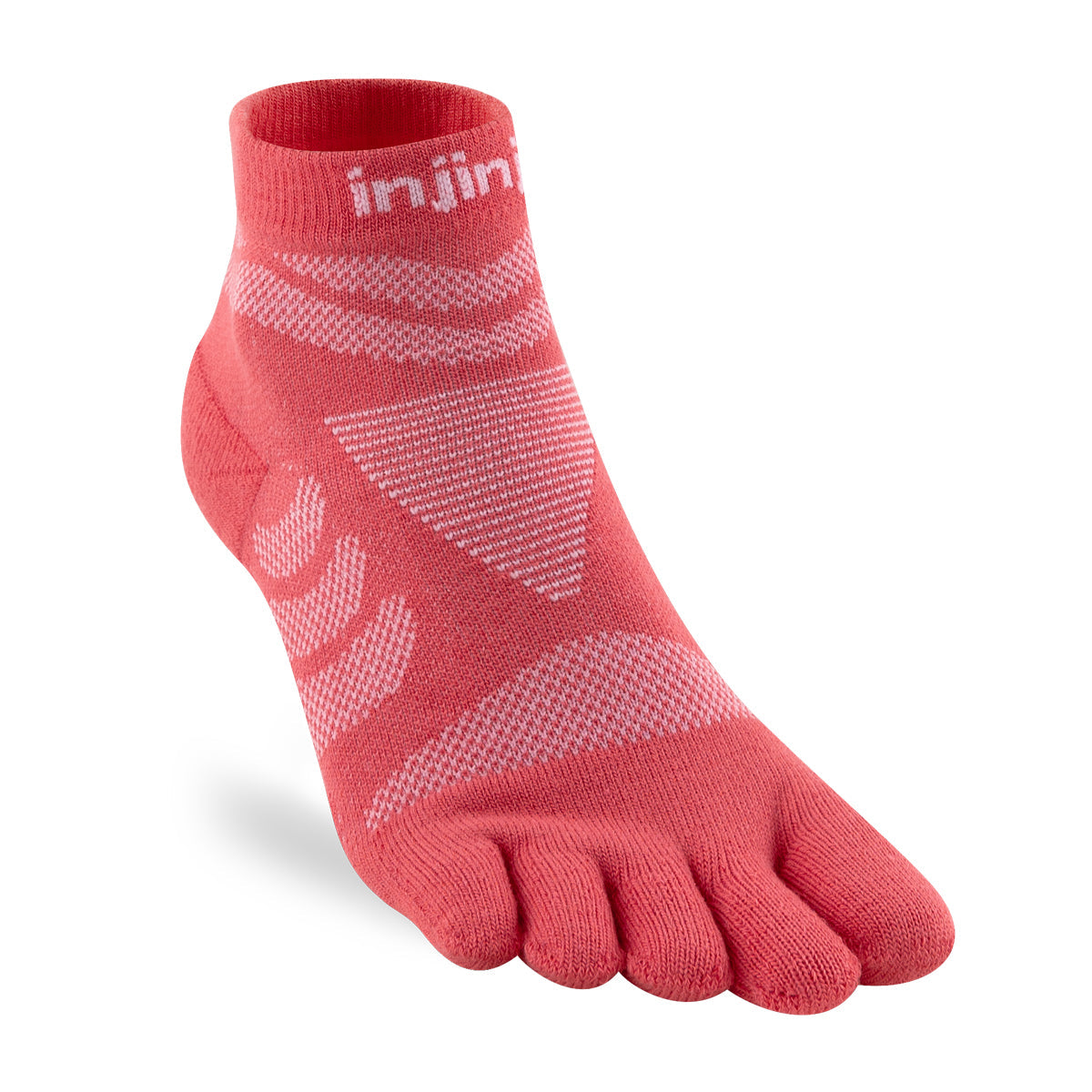 Injinji Womens Specific Ultra Run Mini Crew Running Socks — Coral