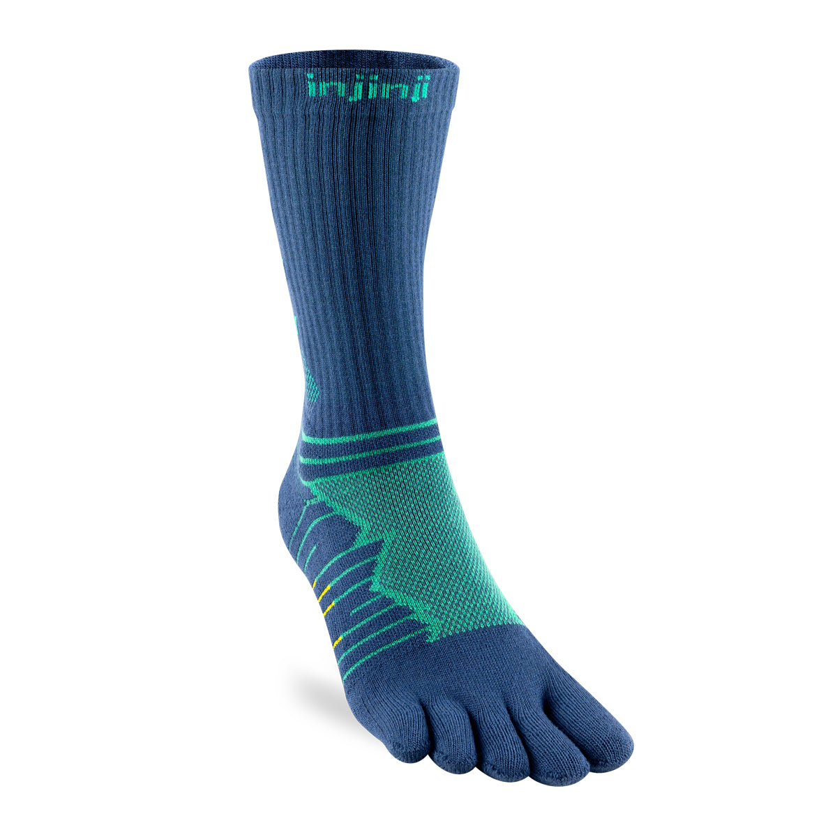 Injinji Ultra Run Crew Running Socks — Poseidon