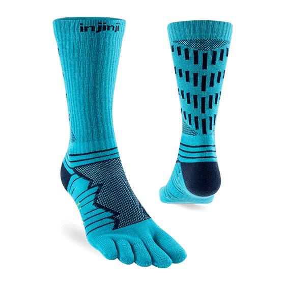 Injinji Ultra Run Crew Running Socks — Obsidian