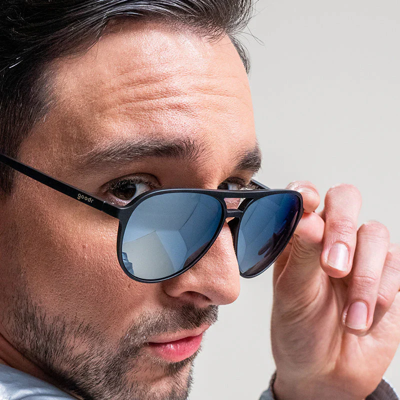 goodr Mach G Add the Chrome Package sunglasses — lifestyle view