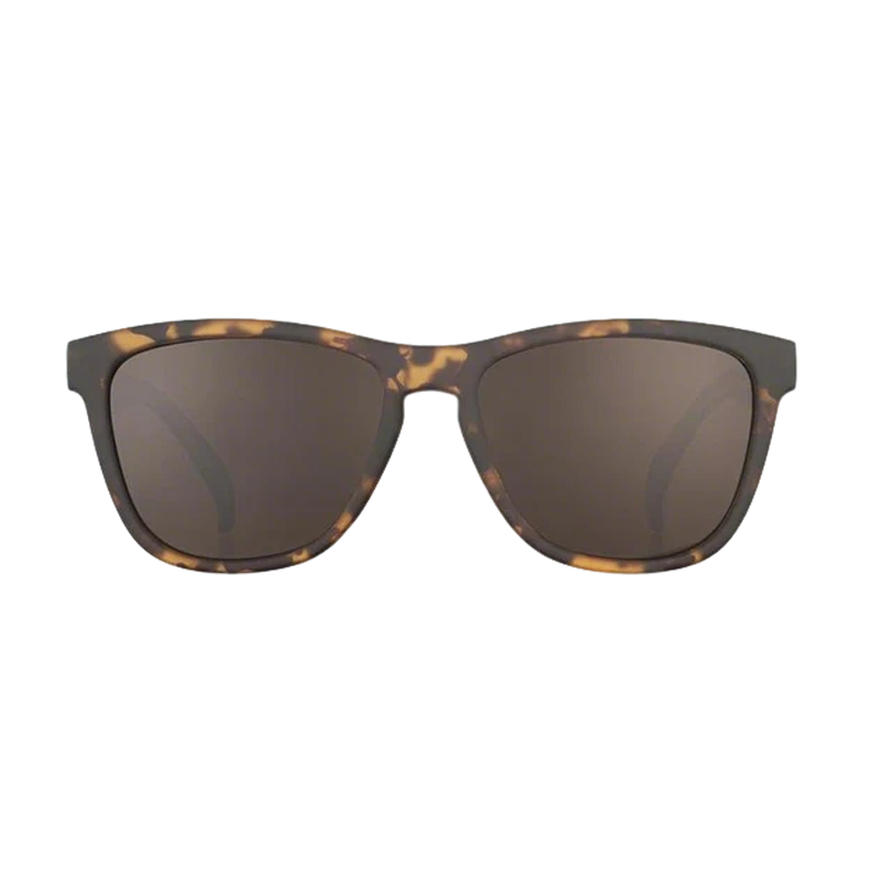 goodr OG Bosley's Basset Hound Dreams sunglasses, tortoise frame with graphite lenses — front view