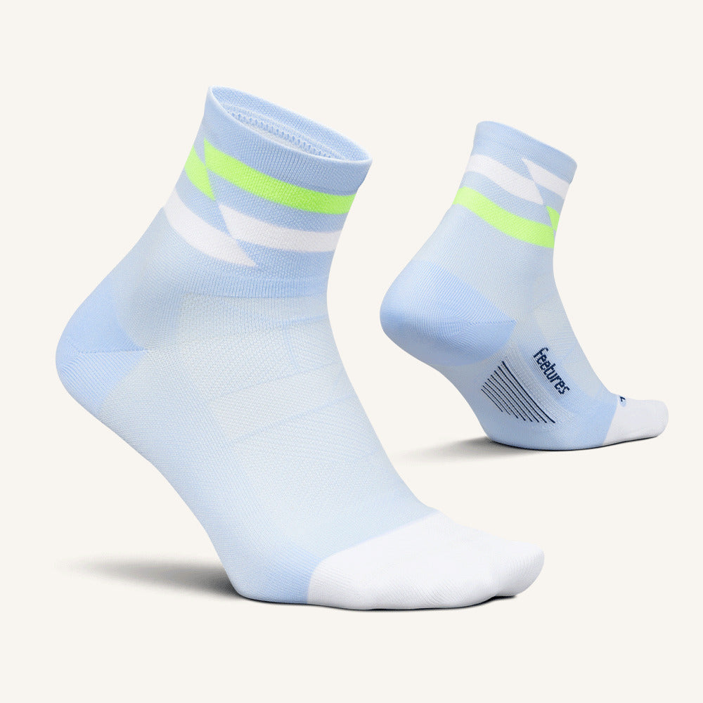 Feetures Elite Ultra Light Cushion Quarter sock in Day Track — pair view #Colour_Day Track