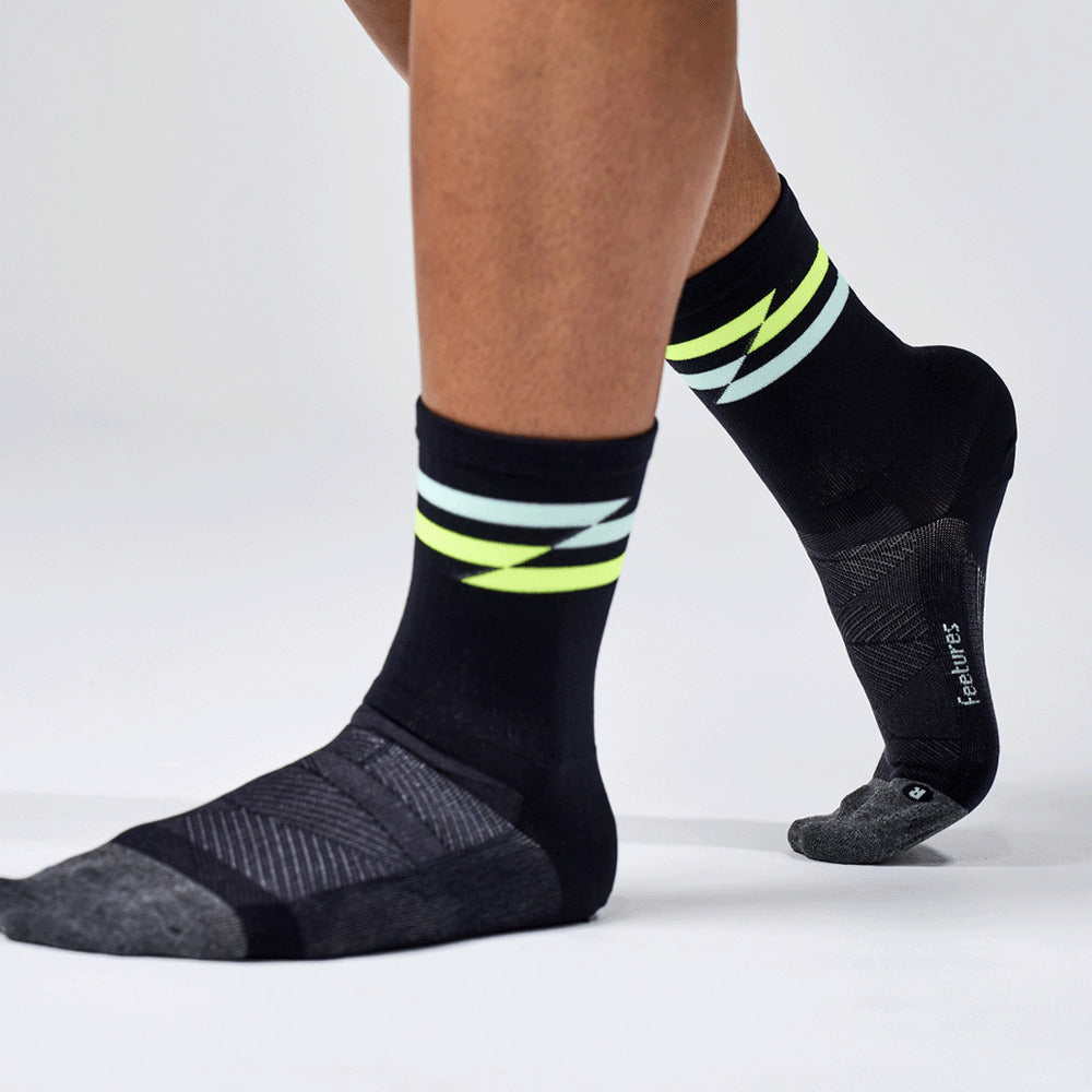 Feetures Elite Ultra Light Cushion Mini Crew sock in Night Track — lifestyle #Colour_Night Track