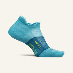 Feetures Merino 10 Max Cushion Tab sock in Tahoe Blue — front view #Colour_Tahoe Blue