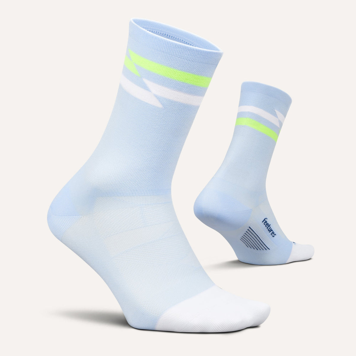 Feetures Elite Ultra Light Cushion Mini Crew sock in Day Track — pair view #Colour_Day Track