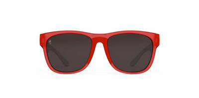 goodr BFG Grip It And Sip It sunglasses, red frame with copper mirrored lenses — front view