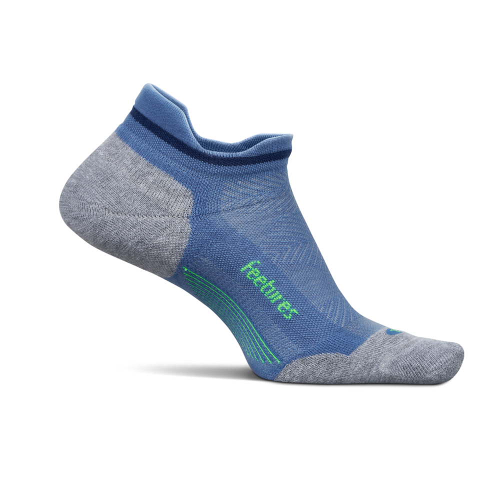 Feetures Elite Max Cushion Tab sock in Bahama Blue — front view #Colour_Bahama Blue