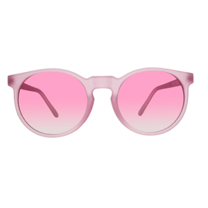 goodr Circle G Mauve Mood Board sunglasses, blush frame with blush gradient lenses — front view