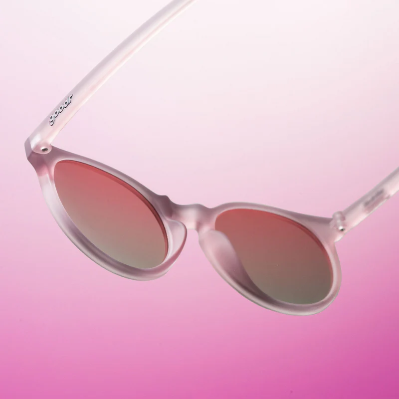 goodr Circle G Mauve Mood Board sunglasses — lifestyle view