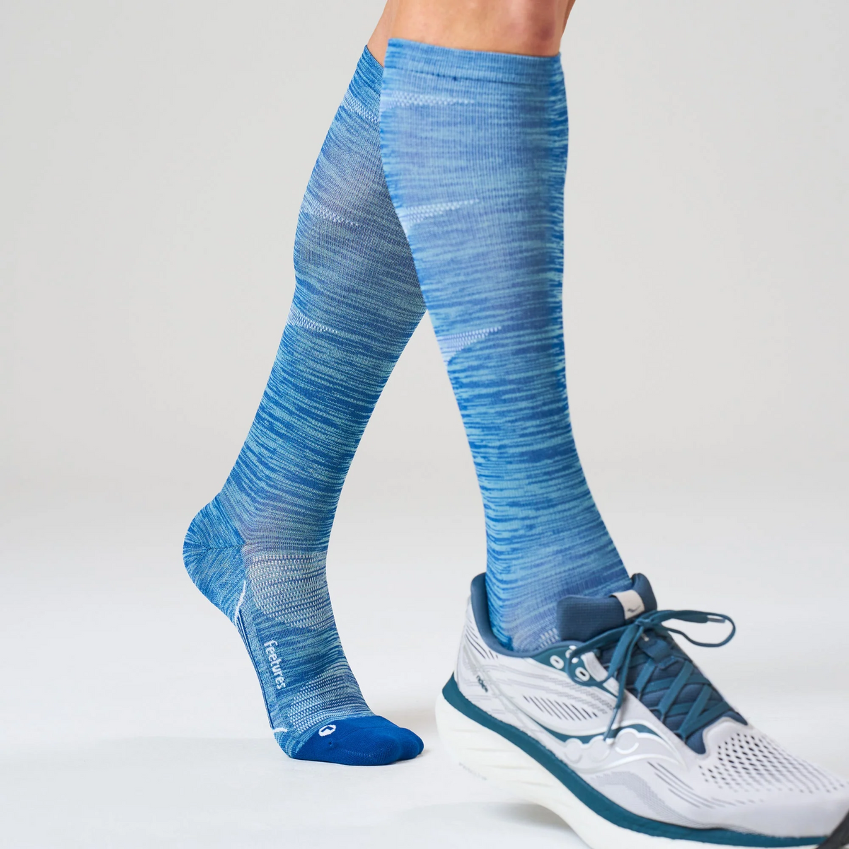 Feetures Graduated Compression Light Cushion Knee High sock in Sapphire — lifestyle #Color_Sapphire