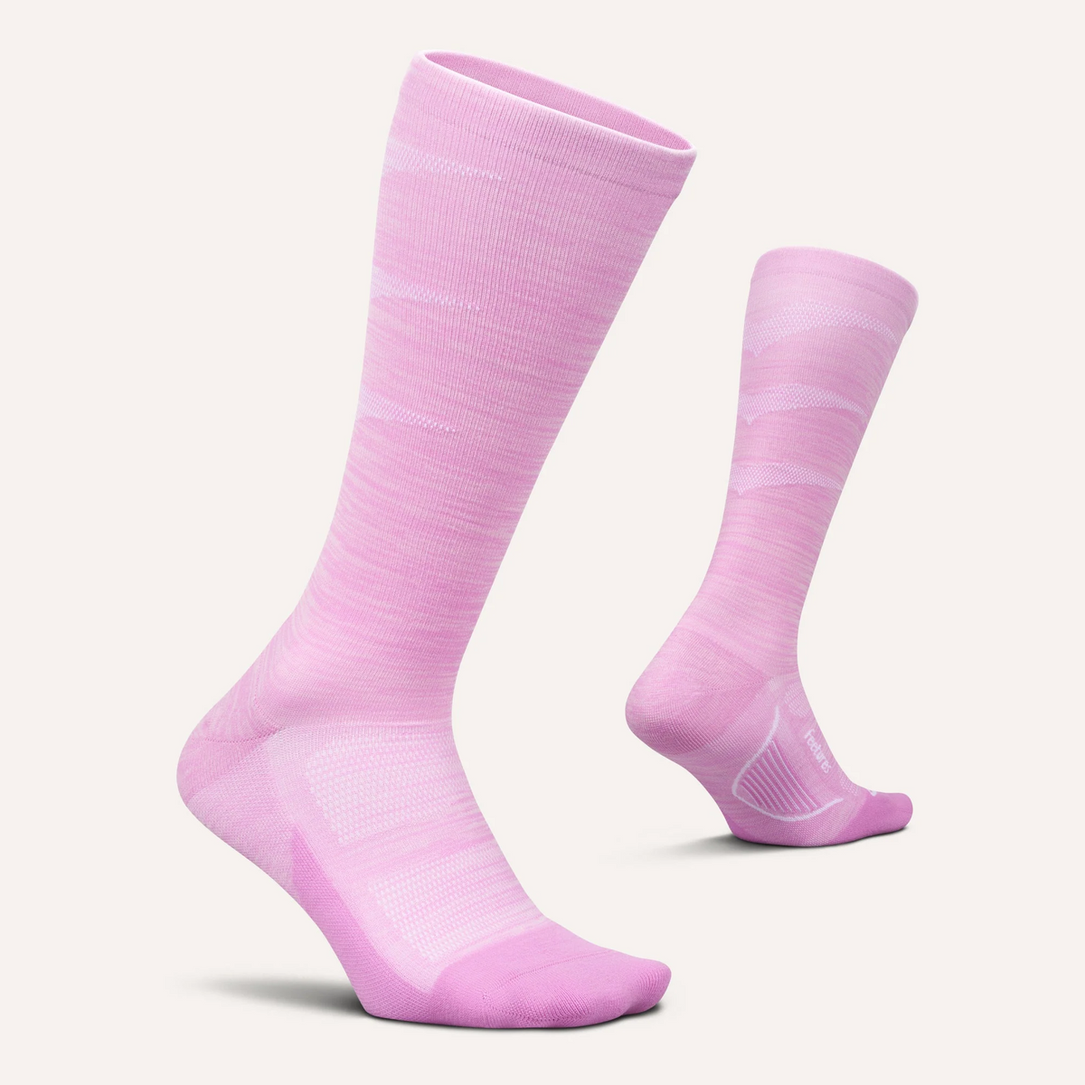 Feetures Graduated Compression Light Cushion Knee High sock in Rose Quartz — pair view #Color_Rose Quartz