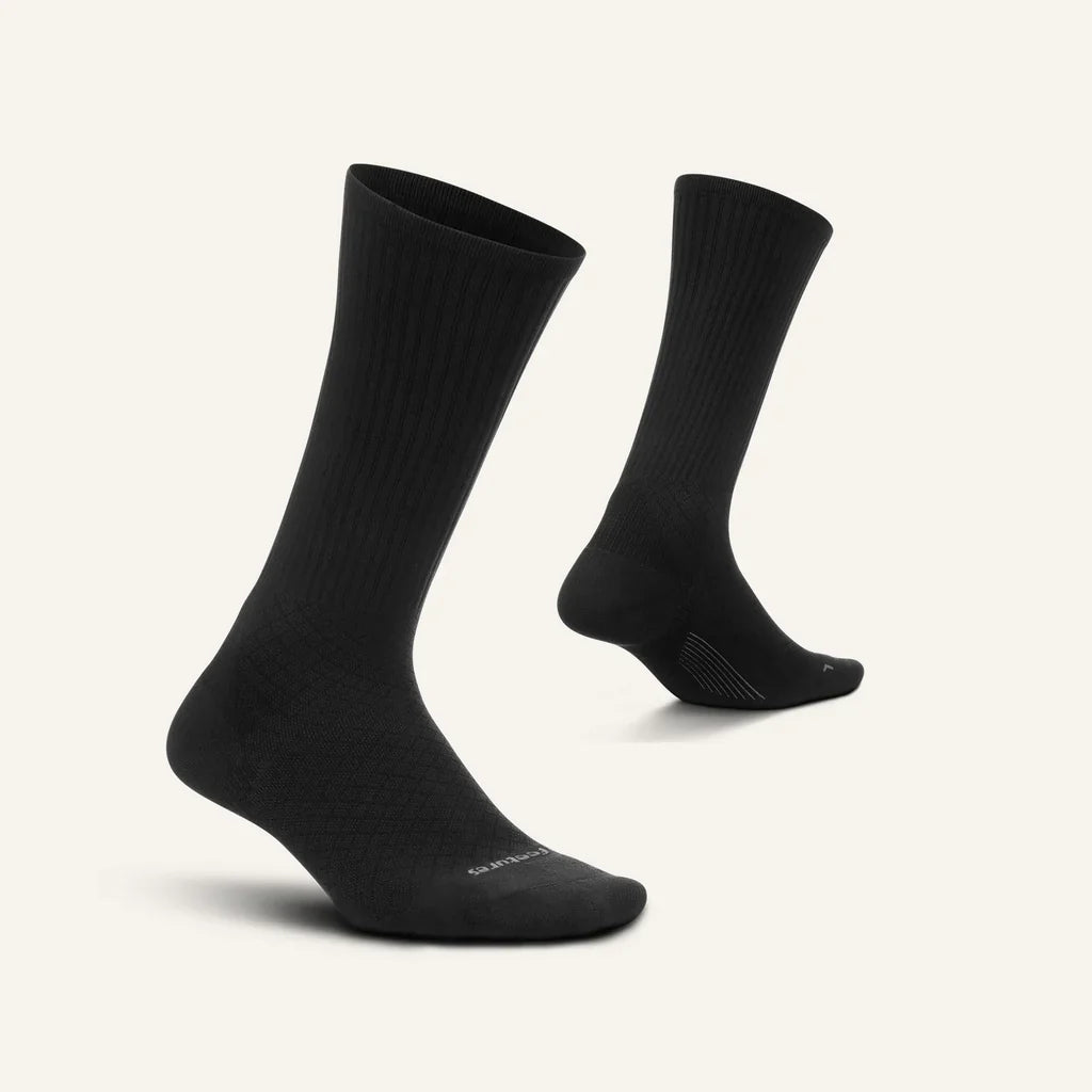 Feetures PF Relief Light Cushion Crew sock in Black — pair view #Title_Black