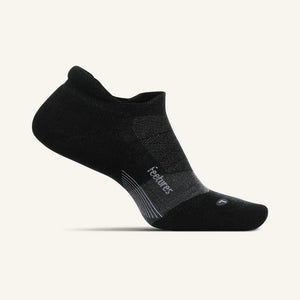 Feetures Merino 10 Ultra Light Tab sock in Charcoal — front view #Color_Charcoal