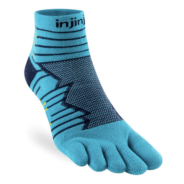 Injinji Ultra Run Mini-Crew Running Socks — Pacific Blue