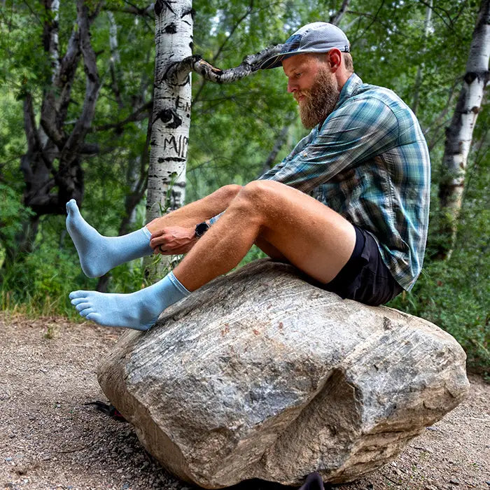 Injinji LINER Lightweight Crew Coolmax Socks — Celestine