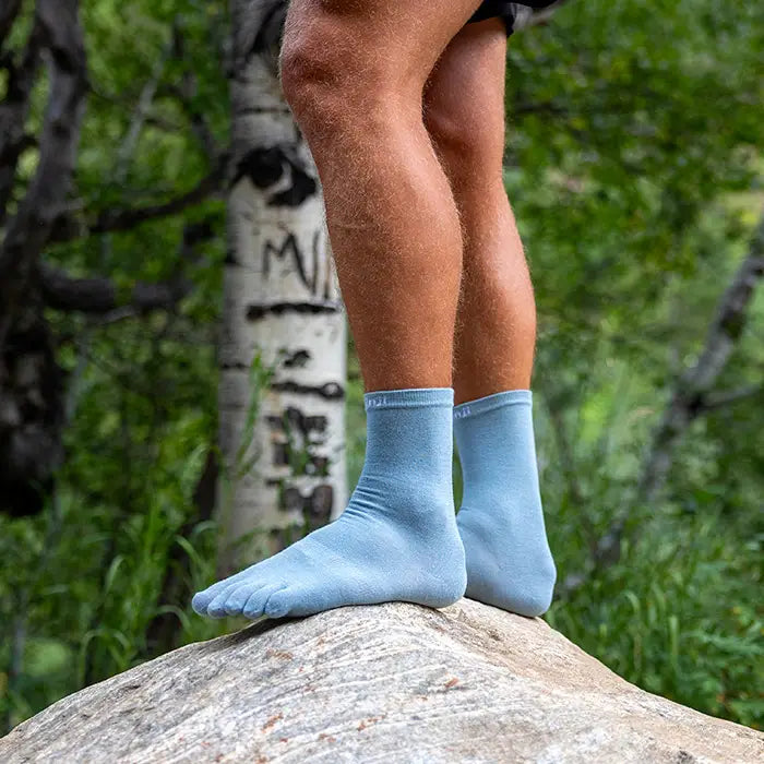 Injinji LINER Lightweight Crew Coolmax Socks — Celestine