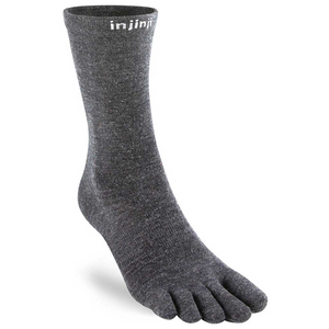 Injinji Liner Lightweight Crew Wool Socks — Slate