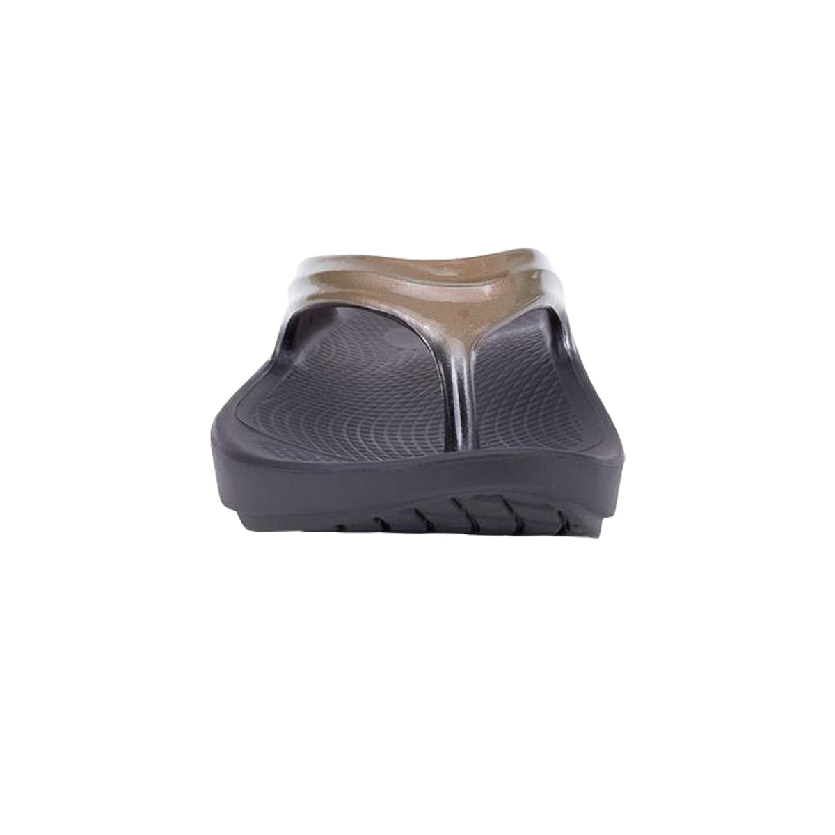 OOFOS OOlala Luxe Jandal — Latte, front view