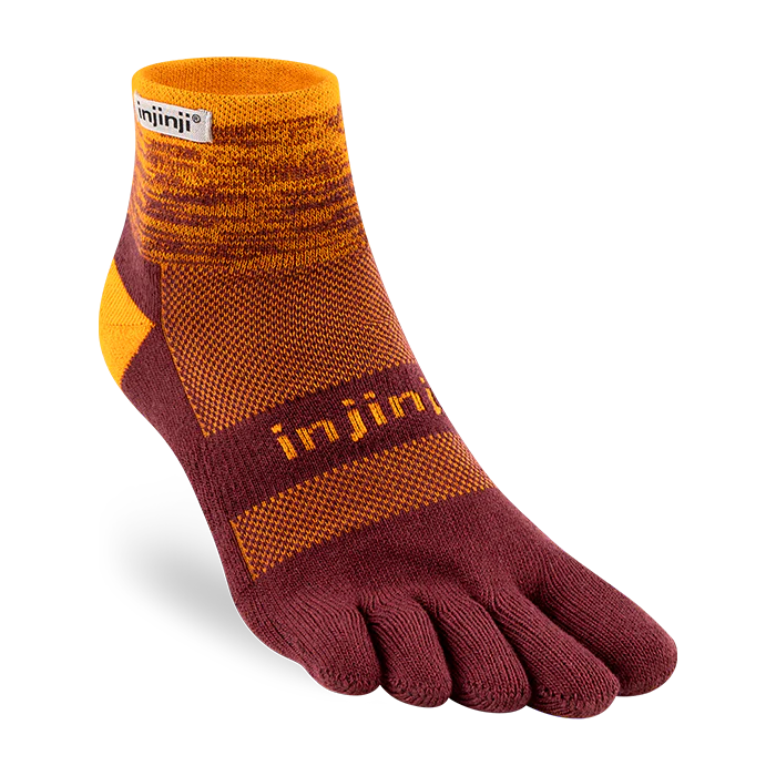 Injinji TRAIL Midweight Mini-Crew Running Socks — Solar